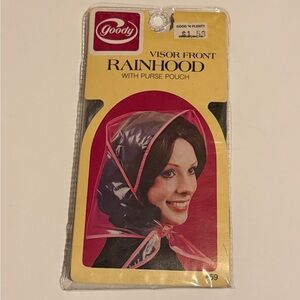 Vintage Goody Visor Front Rainhood with Purse Pouch